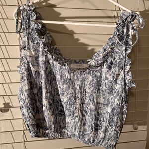 Lush crop tank top, lightweight, ruffled